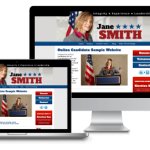 political campaign website designs on screens