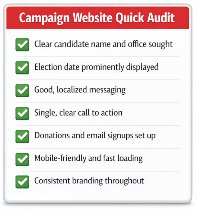 Political Campaign Website Quick Audit Checklist