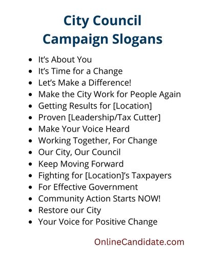 A List Of Our Best City Council Slogans