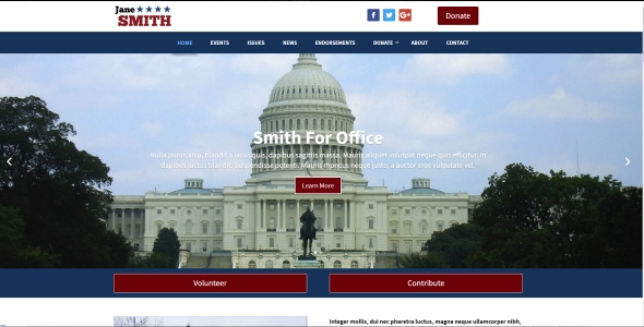 Political Website Templates Online Candidate