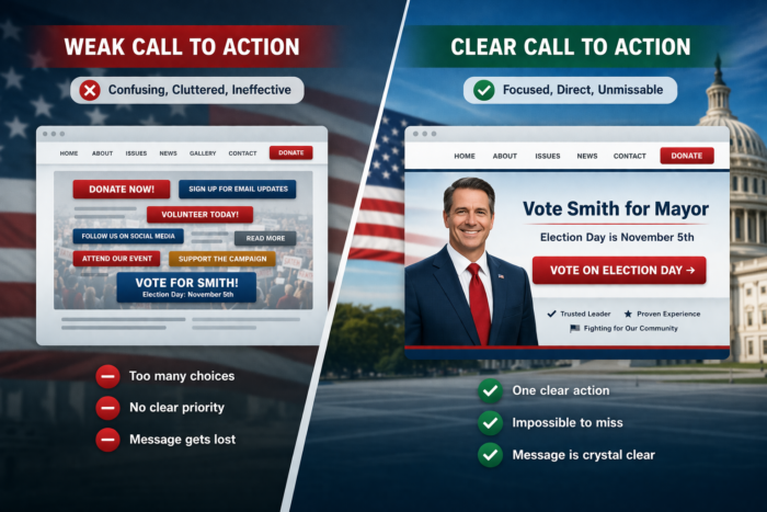 strong vs weak campaign website call to actions