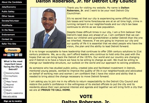 Dalton Roberson - Detroit City Council Election