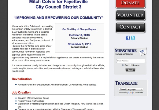 Mitch Colvin for Fayetteville City Council District 3