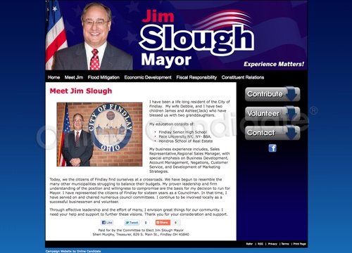 Jim Slough for Mayor Election Website