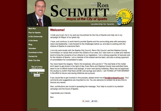 Ron Scmitt for Mayor of the City of Sparks