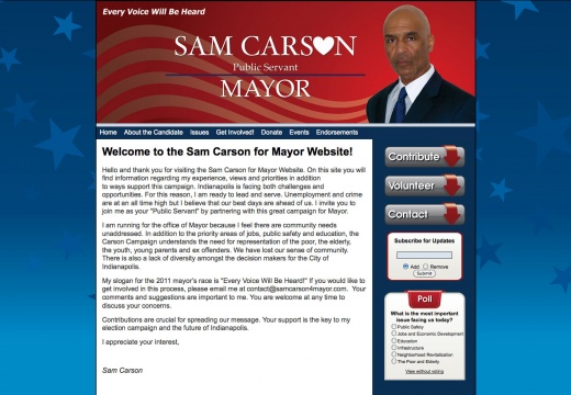 Sam Carson for Mayor of Indianapolis (22092 visits) Sam Carson for Mayor of Indianapolis