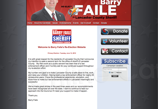 Re-Elect Barry Faile Lancaster County Sheriff