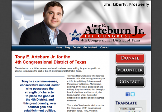 Tony E Arteburn Jr for the 4th Congressional District of
