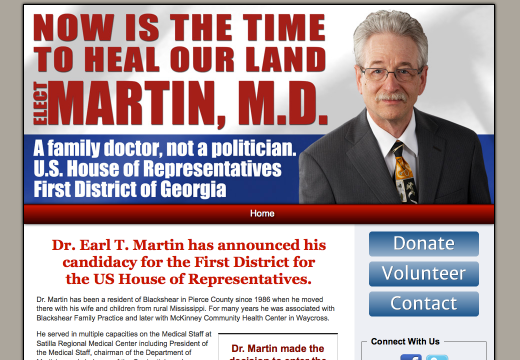 Earl T Martin for the First District for the US