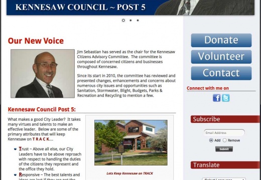 James V Sebastian Jr for Kennesaw City Council Post 5
