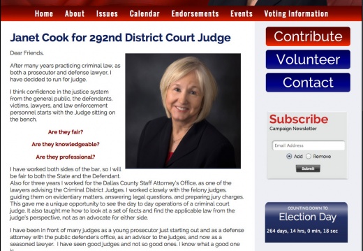 Janet Cook for 292nd District Court Judge