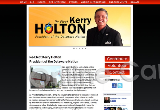 Re Elect Kerry Holton President of the Delaware Nation