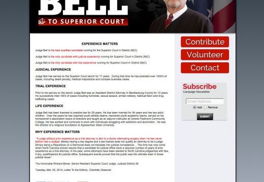 Re Elect Judge Bob Bell to Superior Court