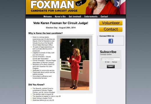 Karen Foxman for Circuit Court Judge (28738 visits) Karen Foxman for Circuit Court Judge