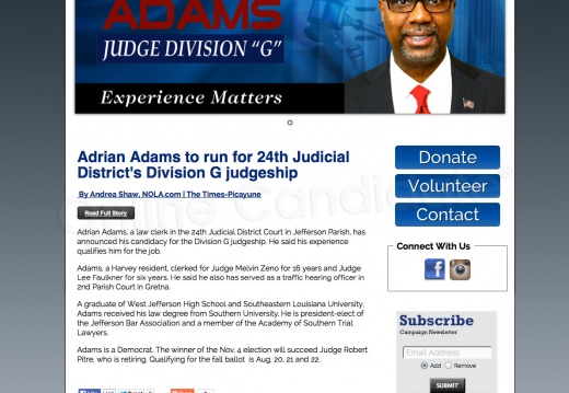 Adrian Adams For 24th Judicial District\'s Division G
