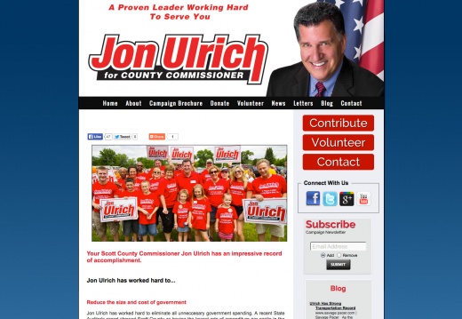 Jon Ulrich, Scott County Commissioner (15788 visits) Jon Ulrich, Scott County Commissioner