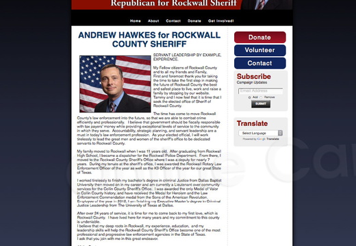 Andrew Hawkes for Rockwall Sheriff