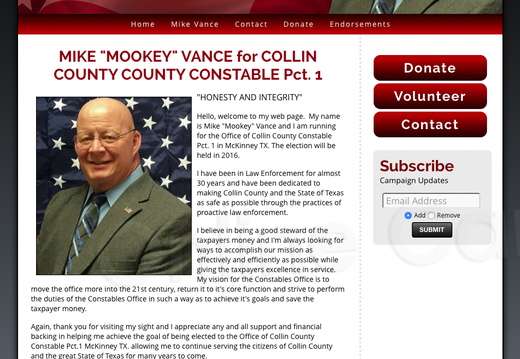 Mike 'Mookey' Vance for Collin County Constable Pct.1