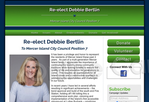  Re-elect Debbie Bertlin Mercer Island City Council Position 7 