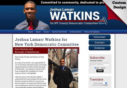 Joshua Lamarr Watkins for New York Democratic Committee