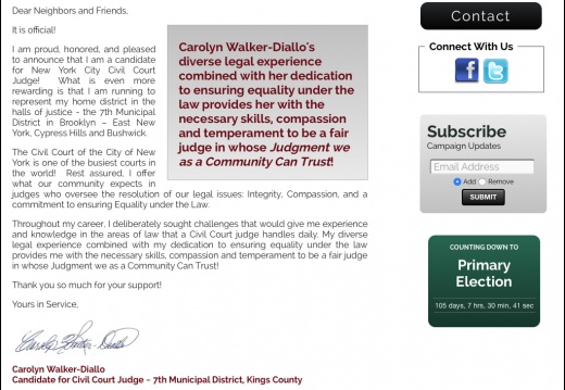 Carolyn Walker-Diallo for Civil Court Judge
