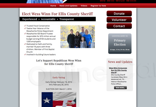 Elect Wess Winn For Ellis County Sheriff