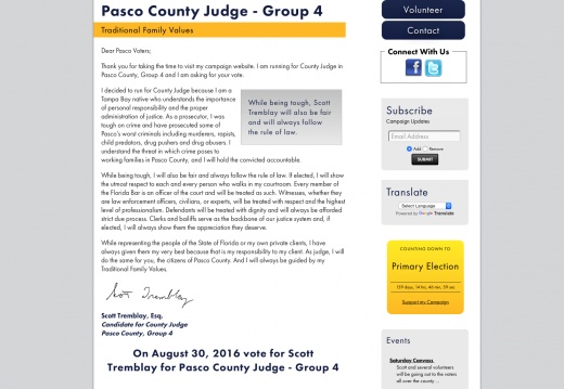 Elect Scott Tremblay for Pasco County Judge - Group 4