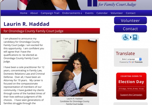 Laurin R. Haddad for Onondaga County Family Court Judge