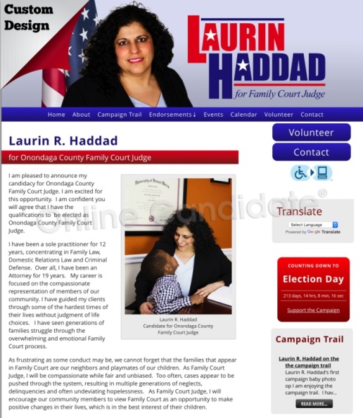 Laurin R Haddad for Onondaga County Family Court Judge Political