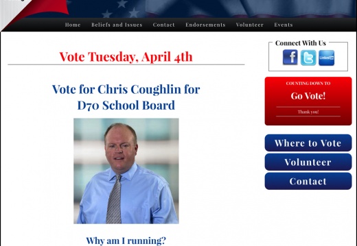 Chris Coughlin for D70 School Board (2833 visits) Chris Coughlin for D70 School Board