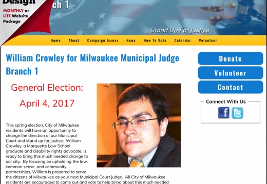 William Crowley For Milwaukee Municipal Judge Branch 1
