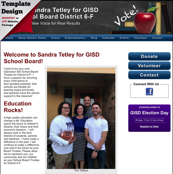 Sandra Tetley For GISD School Board District 6-F | Political Website ...