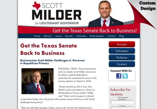 Scott Milder for Texas Lt. Governor Campaign