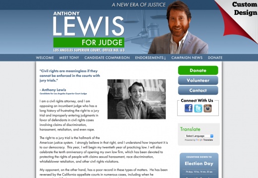 Anthony Lewis for Judge (5299 visits) Anthony Lewis for Judge