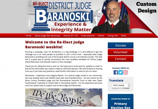 Re-Elect Judge Baranoski (1710 visits) Re-Elect Judge Baranoski