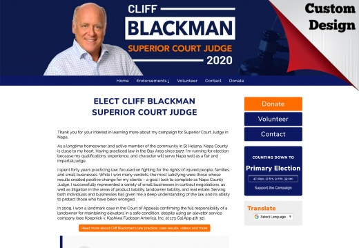 Cliff Blackman for Napa County  Superior Court Judge