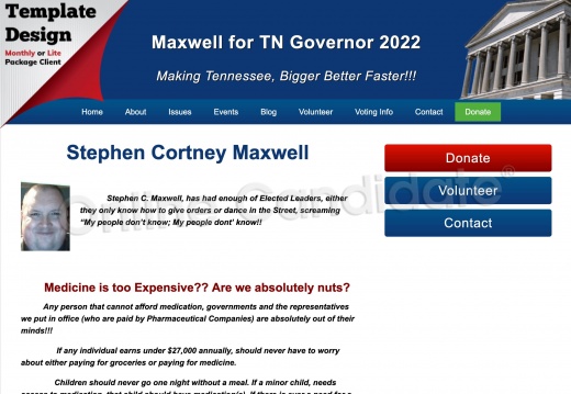 Stephen C. Maxwell for Governor of Tennessee