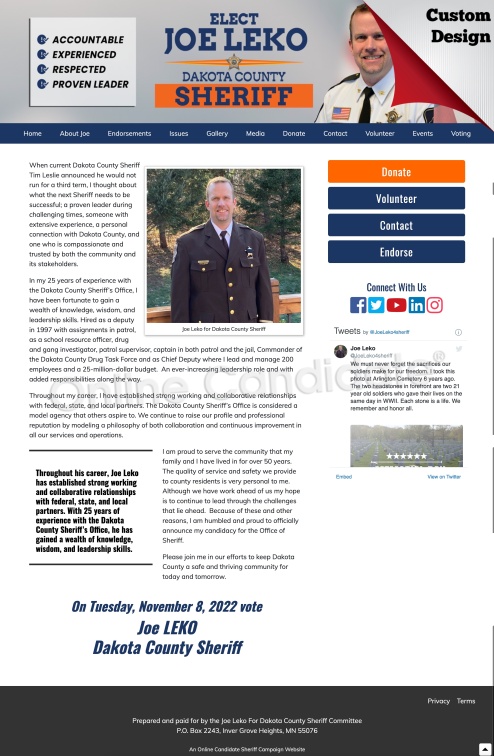 Sheriff Websites | Political Website Design Examples - Online Candidate