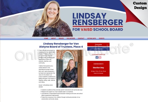 Lindsay Rensberger for Van Alstyne Board of Trustees, Place 4