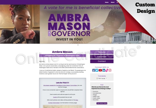 Ambra Mason for Governor Of Washington State