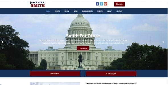Political WordPress Theme Example