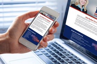 Examples of candidate website on laptop and mobile screens