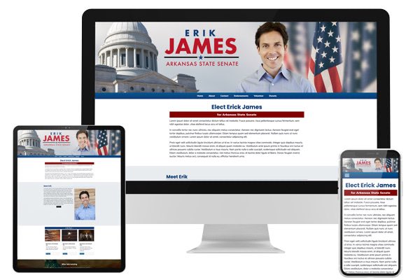 Arkansas State Candidate Website Design on screens