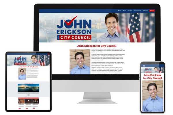 City Council Campaign Websites on Screens