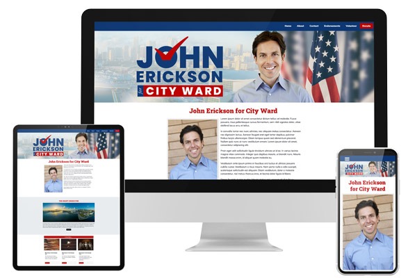 City Ward Campaign Website Design on screens