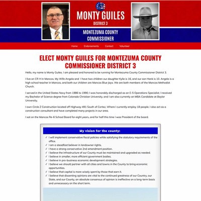 Commissioner Election Client Campaign Website Example