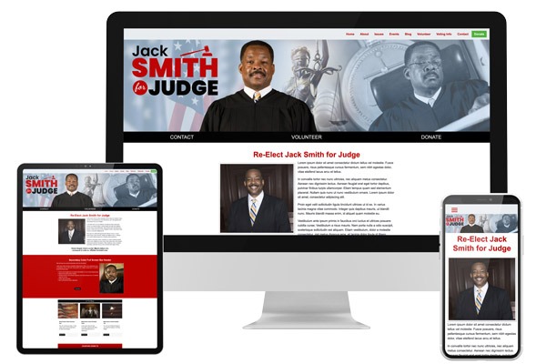 Judge Candidate Website Design on screens