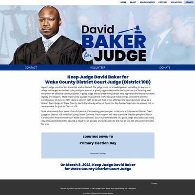Judicial Election Client Campaign Website Example