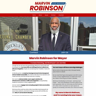 Mayor Election Client Campaign Website Example