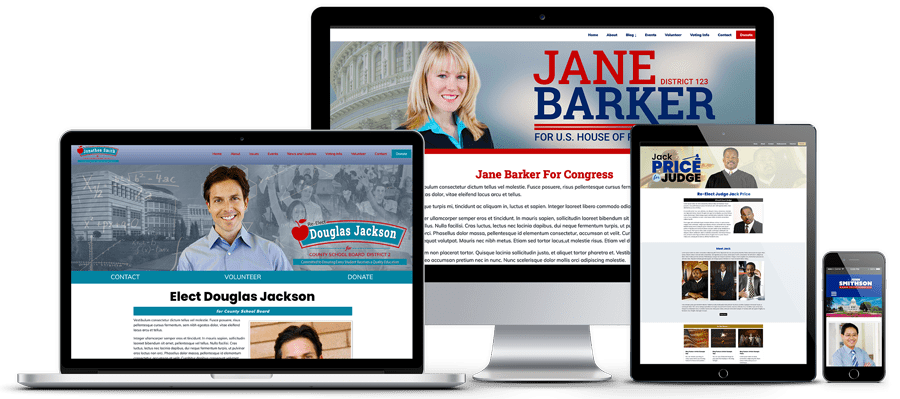 Computer and Mobile Screens of Campaign Website